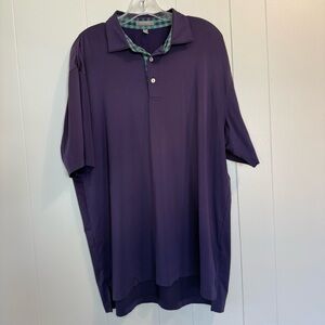 Peter Millar Deep Purple Golf Polo Shirt Mens Size Large. Not good condition